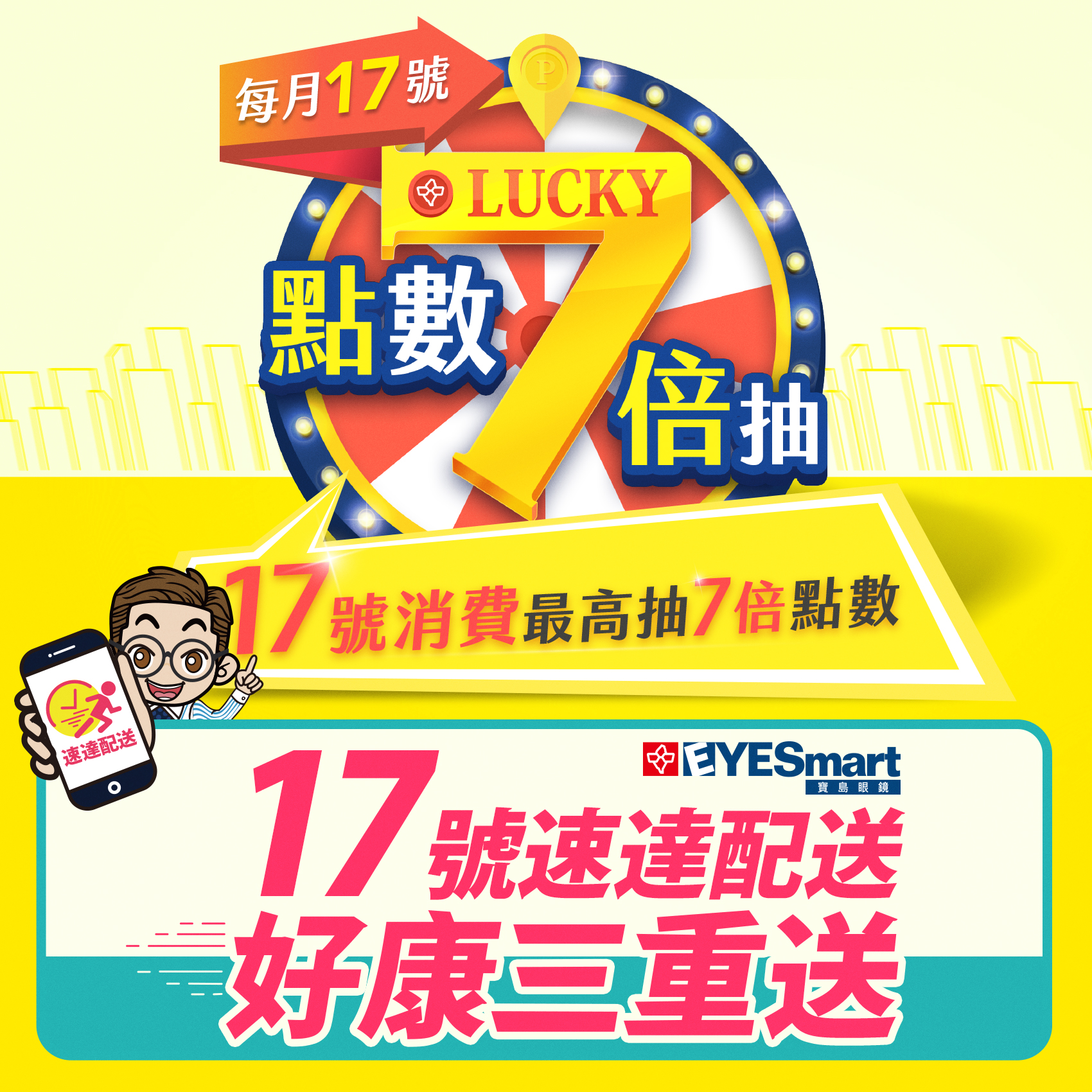 寶島眼鏡 Lucky7 每月17號點數7倍抽